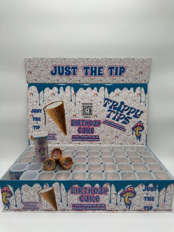 Trippy Tips Birthday Cake Mushroom Cones
